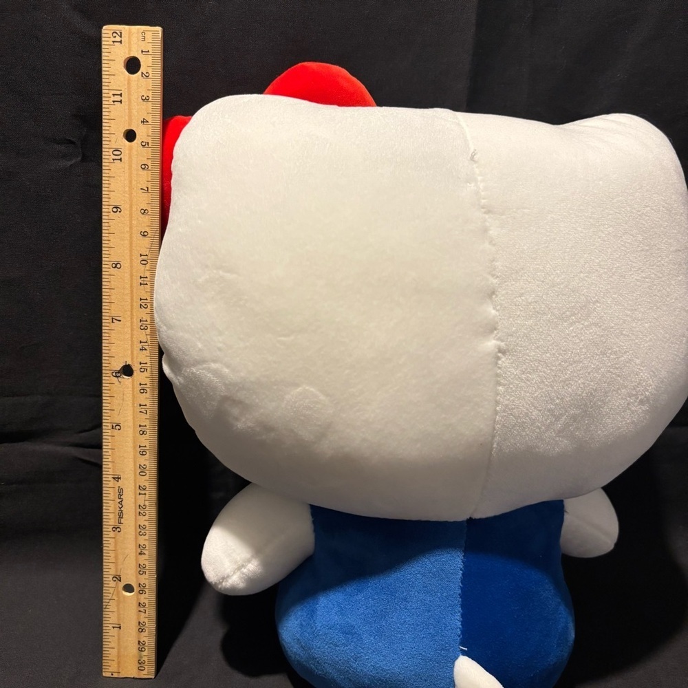 Hello Kitty Plush Overalls Outfit 11" stuffed animal red/white/blue - Picture 3 of 4
